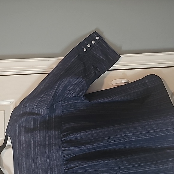 Navy Blue Blazer Business Casual Office Wear Elegant Wear - Picture 12 of 15